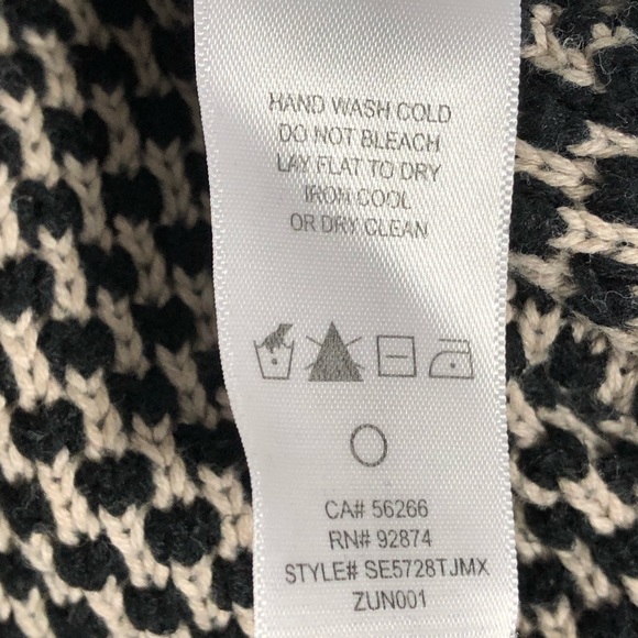 Splendid Black Cream Crew Herringbone Sweater S - Picture 5 of 7